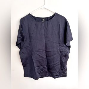 Zero Maria Cornejo Structured Navy Top, Size M